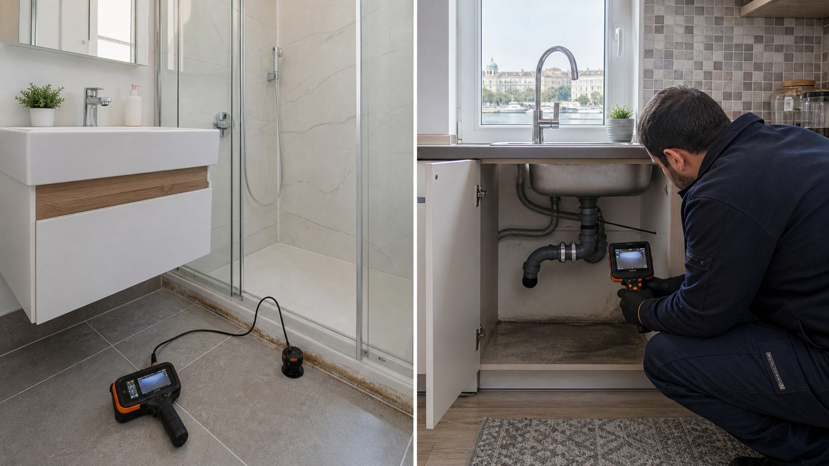 Kadıköy evinde banyo ve mutfak su kaçağı kontrolü için tesisat bağlantıları görseli